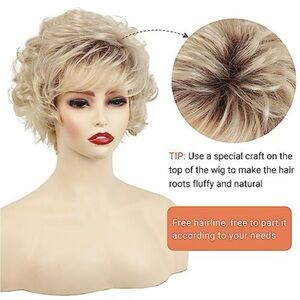 Blonde Curly Short Wig